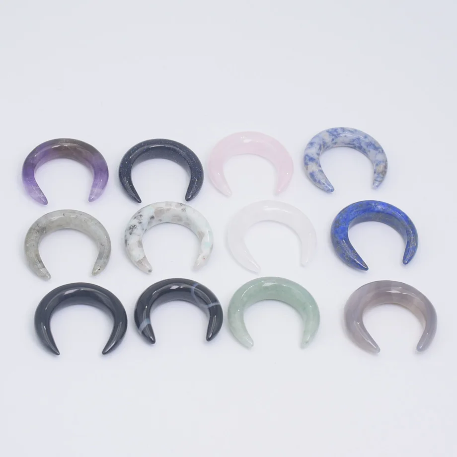 Природный камень кристалл полумесяц гудок в форме Луны для украшения ювелирных