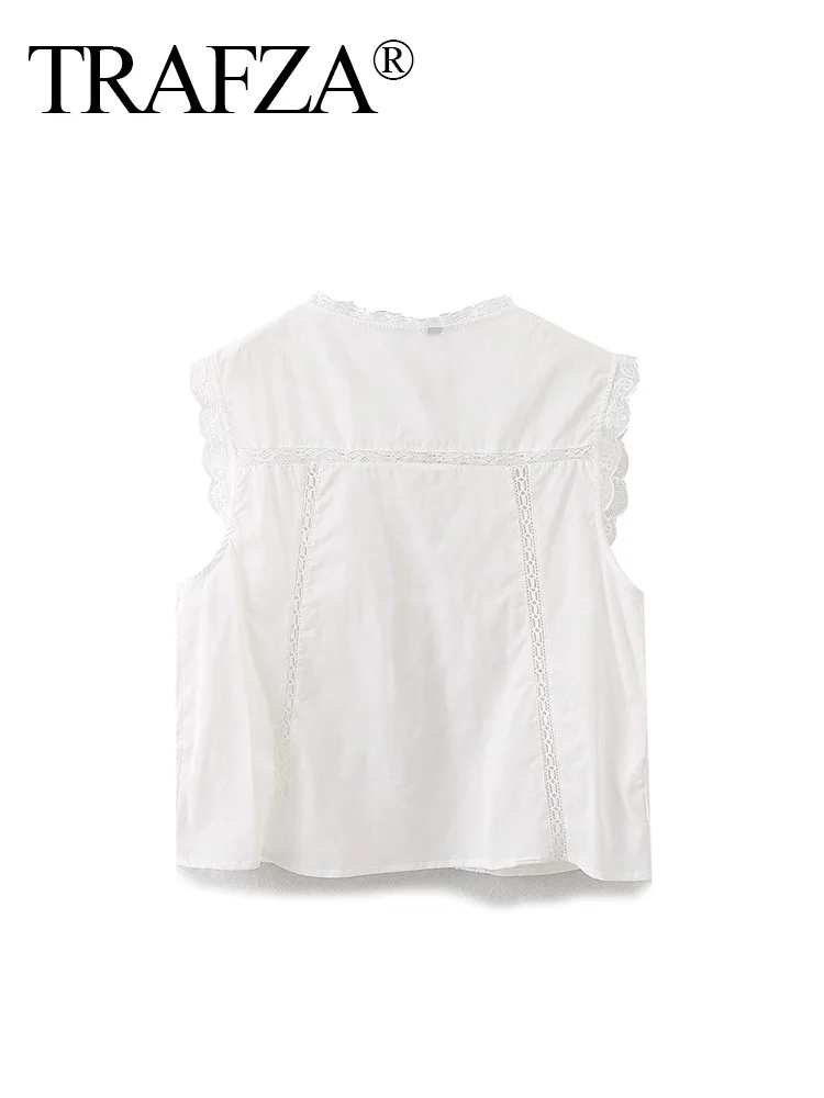 Женская рубашка с бантом и круглым вырезом без рукавов