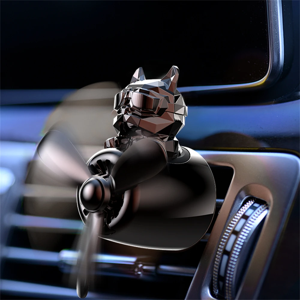 

Bulldog Pilot Air Freshener Bulldog Car Air Freshener Car Refill Propeller Vehicle Air Freshener Vent Clip Wind Dog Car Fan