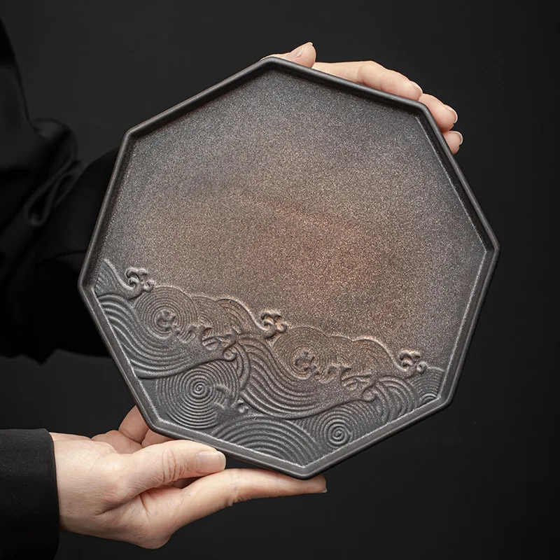 

Креативный керамический лоток для хранения в гостиную, настольные шестиугольные лотки для фруктов, ретро-органайзер для десертов и послеобеденного чая, украшение для дома