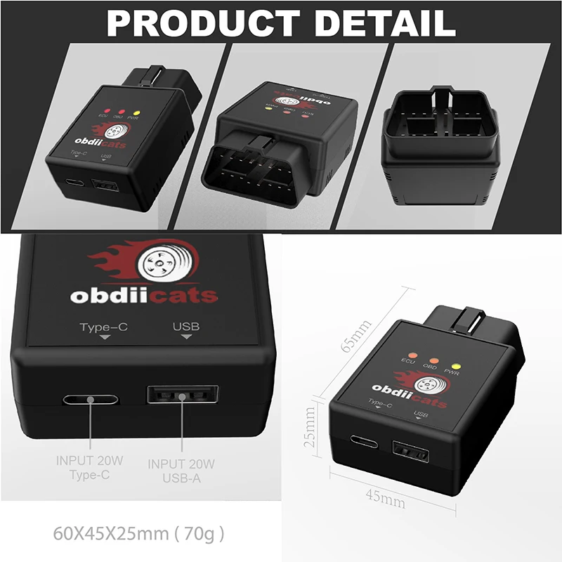 OBD 2IN1 экономия топлива с чипом быстрого зарядного устройства коробка для