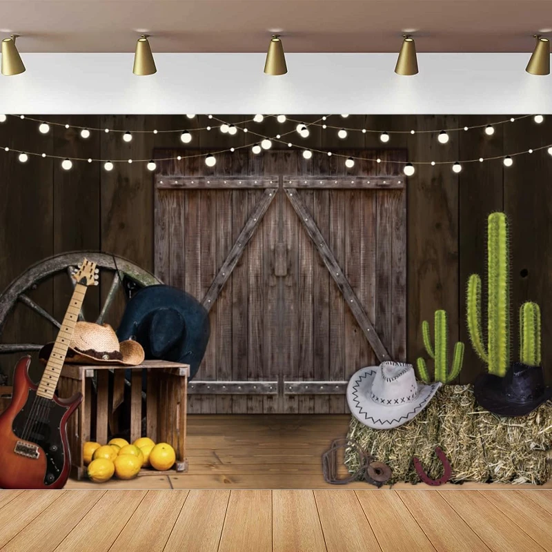 Ковбойский фон для фотосъемки в западном стиле для детского дня рождения принадлежности для вечеринки украшение для детского мальчика портретный фон для ребенка