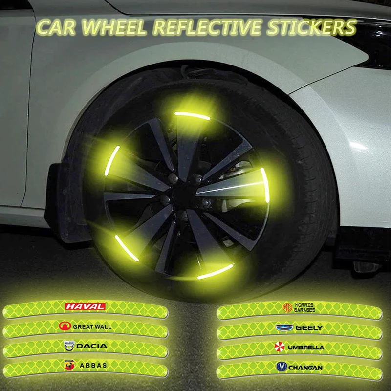 

Reflective Car Wheel Rim Stickers Stripe Wheel Hub Decals for Hyundai Tucson 2021 Accent I10 Getz I30 Creta I40 Logo Car Styling