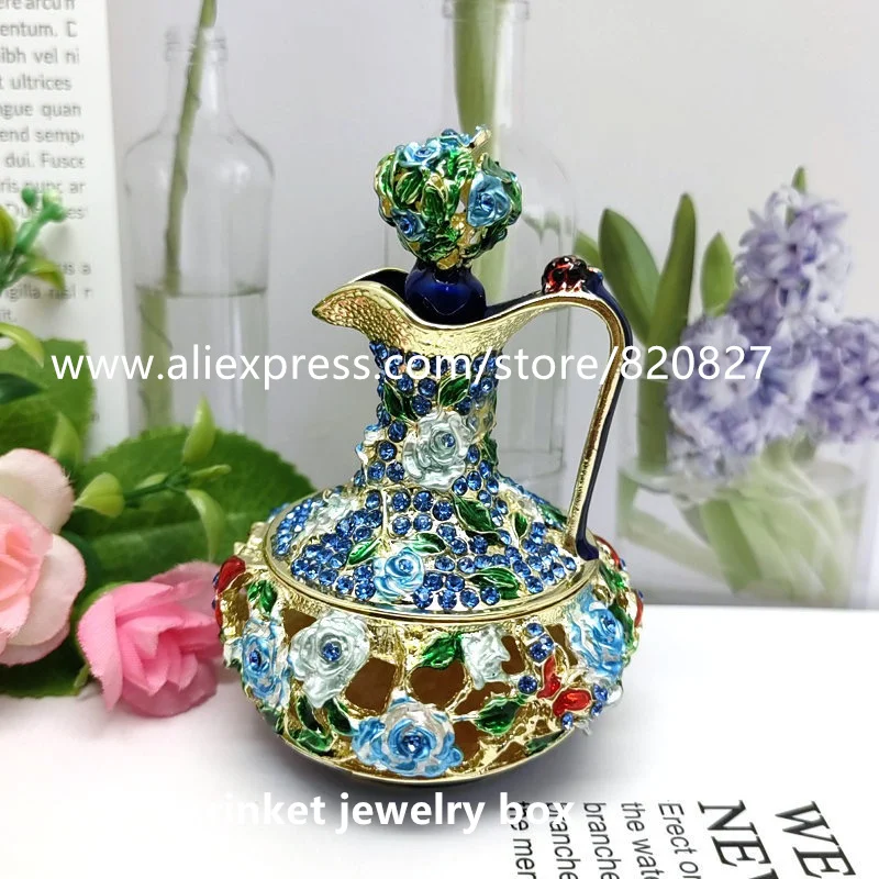 Rhinestone TeaPot Shape Trinket Box Jewelry Box Collective Pot Shape Gift Box