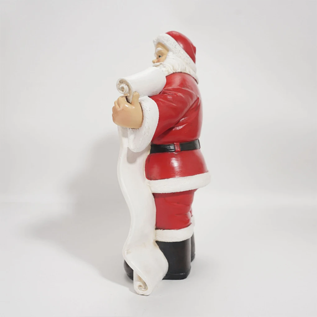 

Статуи Санта-Клауса из смолы, ручная роспись, Рождество, фотостойкая скульптура, миниатюрные фигурки, поверхность с покрытием, новый год