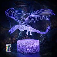 dragon 3d illusion led table decor lamp night light 16 colors change remote control bedroom decorations gift for boy or girl