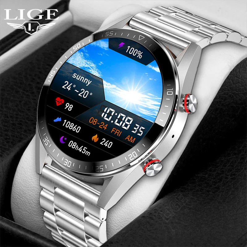 

Смарт-часы LIGE мужские с поддержкой Bluetooth, 454*454, Android