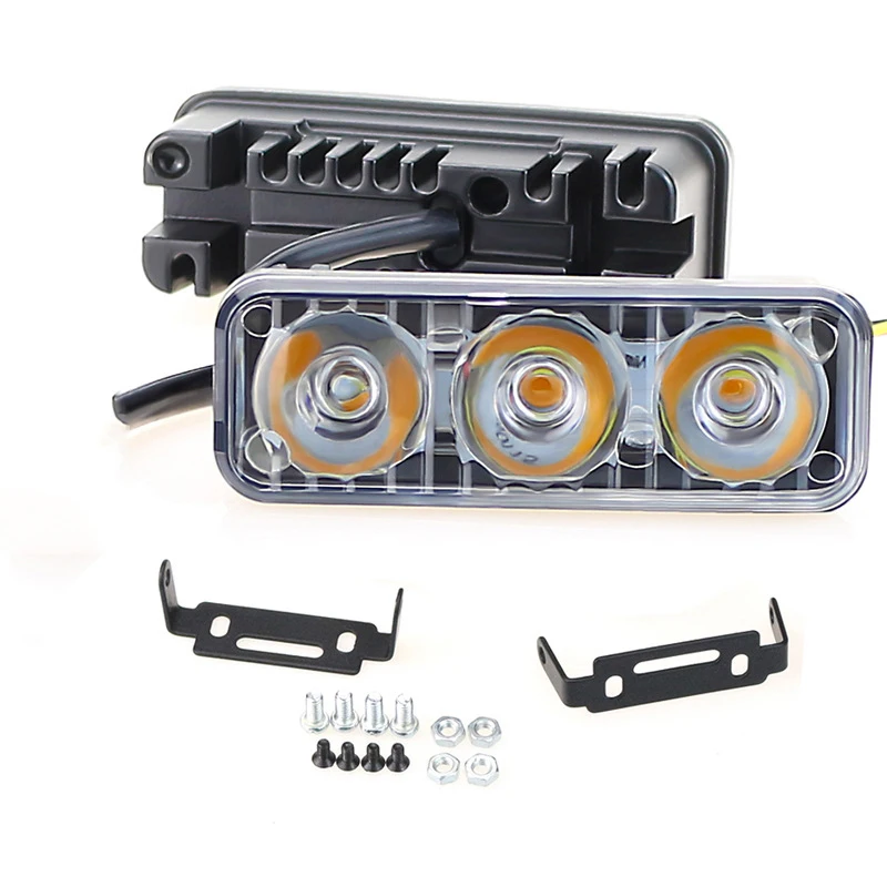 

1Pair LED Car Motorcycle Daytime Running Lights 12 - 24V White 6000k Car High Power Day Lights DC Lens Waterproof With Fog Lamps