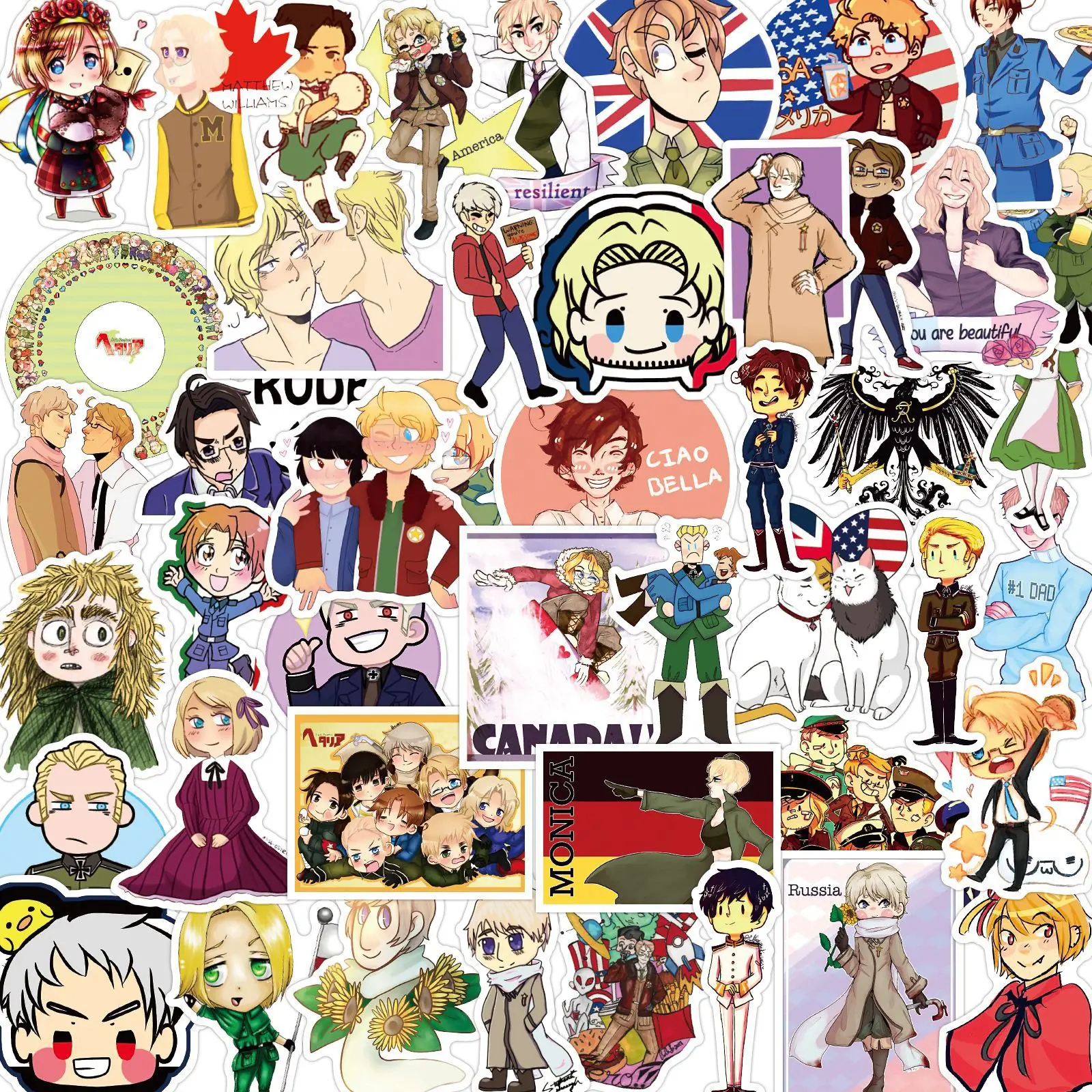 

50 шт. наклейка на оси Hetalia