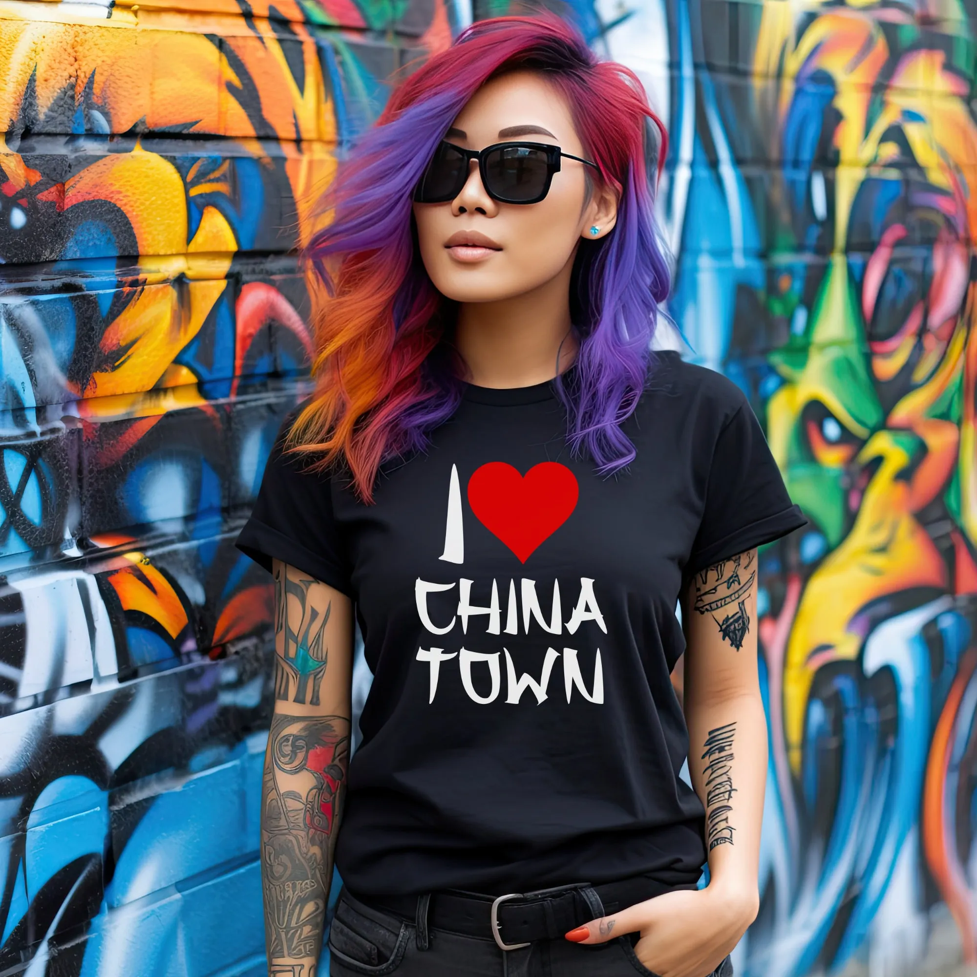Футболка с надписью I Love Chinatown NY NYC национальная гордость туристическое