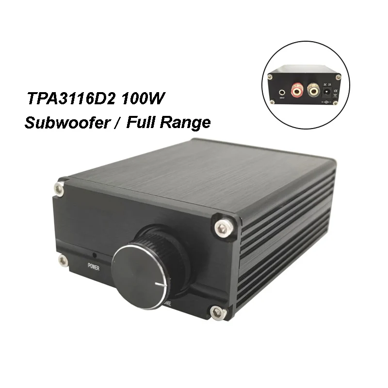 

LUSYA 100W TPA3116 Subwoofer Full range Power Amplifier Audio Home Theater TPA3116D2 Mono Digital Sound NE5532 OPAMP With Case
