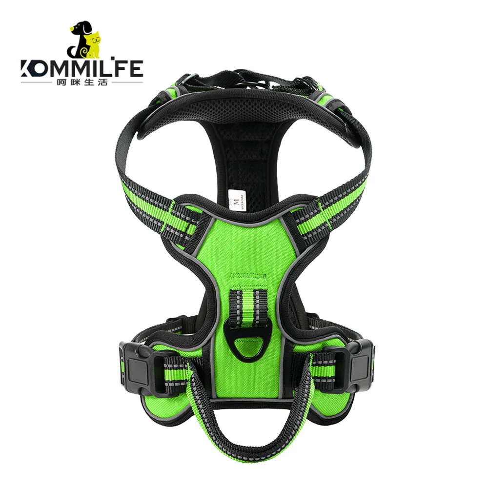 

Nylon Adjustable Dog Harness Reflective Soft Breathable No Pull Dog Harness Vest Pet Harness Leash For Small Medium Large Dogs