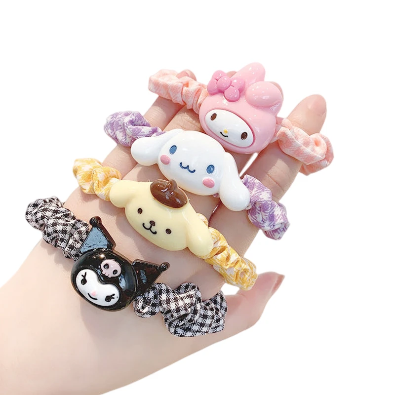 

Anime Small Intestine Hair Ring Kawaii Cinnamoroll Kuromi Sweet Girly Heart Cartoon Character Hair Rope