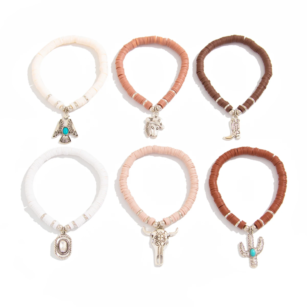 KunJoe 6 шт./комплект. этническая ковбойская шляпа кактус голова быка кулон