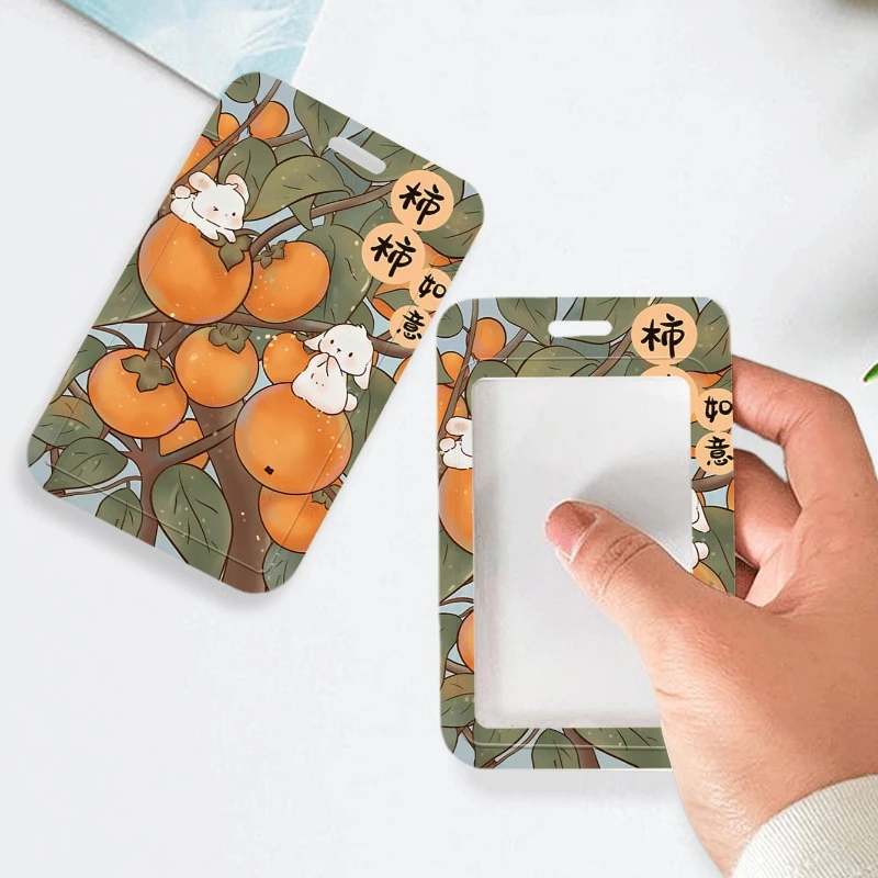 

Держатель для студенческой удостоверения личности Persimmon, защитный чехол для автобусной карты, вертикальный высококачественный держатель для карт, защитный ремешок для фото, маленький подарок