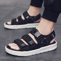 men sandals men casual shoes mesh solid color round thick bottom flat bottom buckle non slip men slippers sandals men sandals