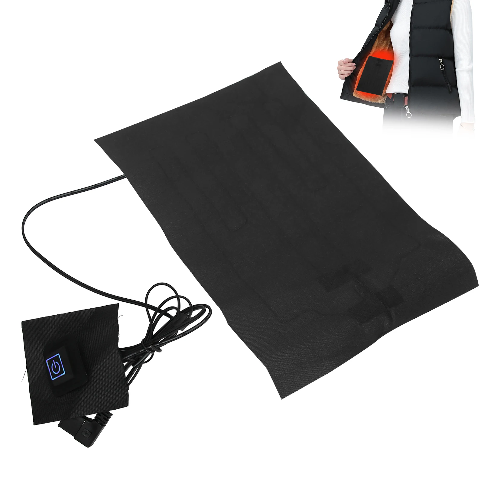 

Portable USB Electric Heating Pad With Switch Temperature Adjustable Corset for Back Support Winter Keep Warming Sports Outdoor