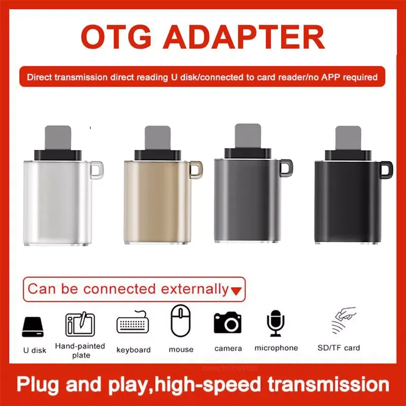 

OTG Adapter USB 3.0 Adapter Converter 8Pin For Iphone 13 12 mini 11 pro max se 8 plus Otg Adapter With Buckle For U Disk Phone