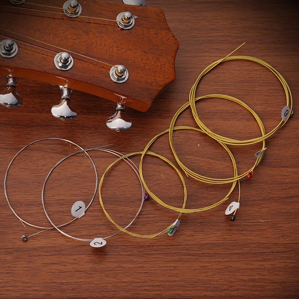 Надежная производительность 6 шт. полноразмерные струны для акустической гитары