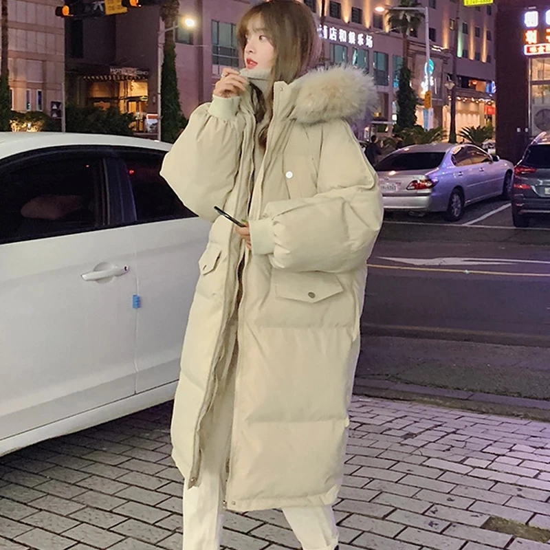 

Women's Down Jackets Coat Winter Fashion Baggy Thick Warm Bubble Long Oversized Puffer Ladies Coat Cotton Padded Jackets Outwear