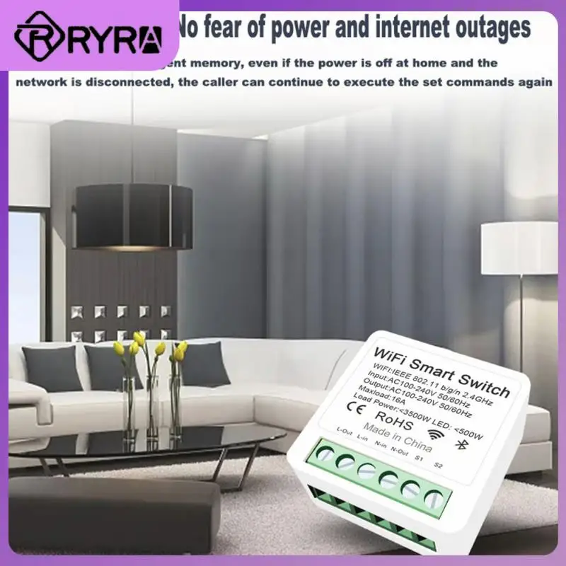 

2/4/5PCS Mini Works With Alexa Google Home Diy Smart Switch Timing Function 2-way Control Breaker Mini Switch Module