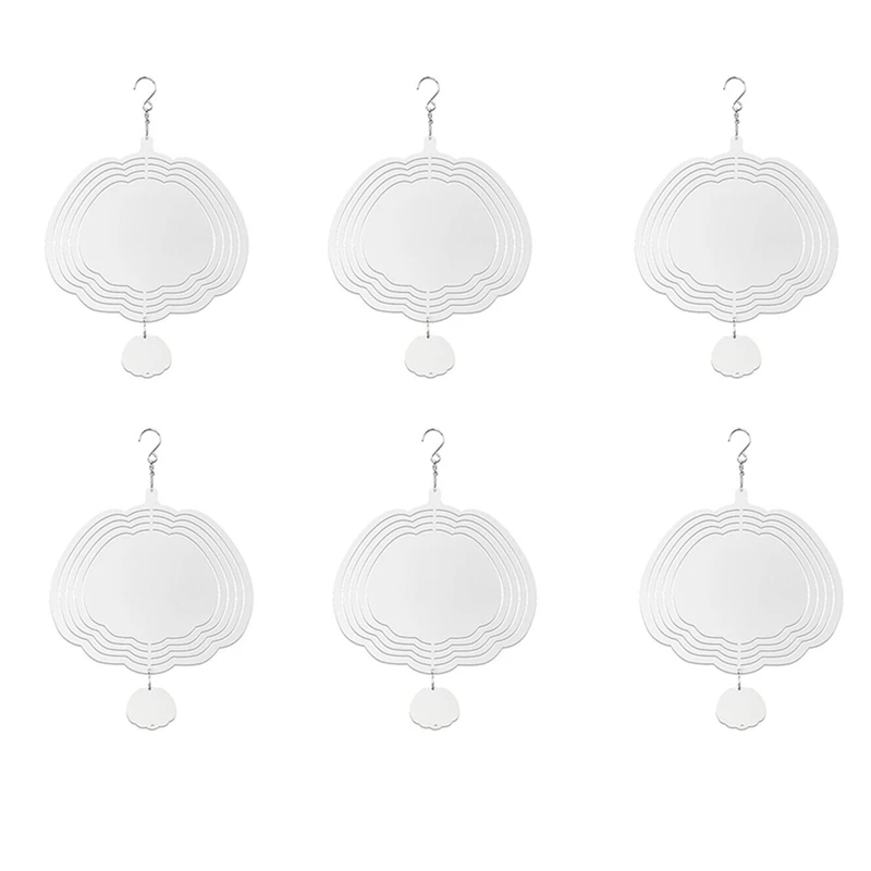 

6Pcs Sublimation Wind Spinner Blanks 3D Wind Spinners Hanging Wind Spinners For Outdoor Garden Decoration B 8 Inch