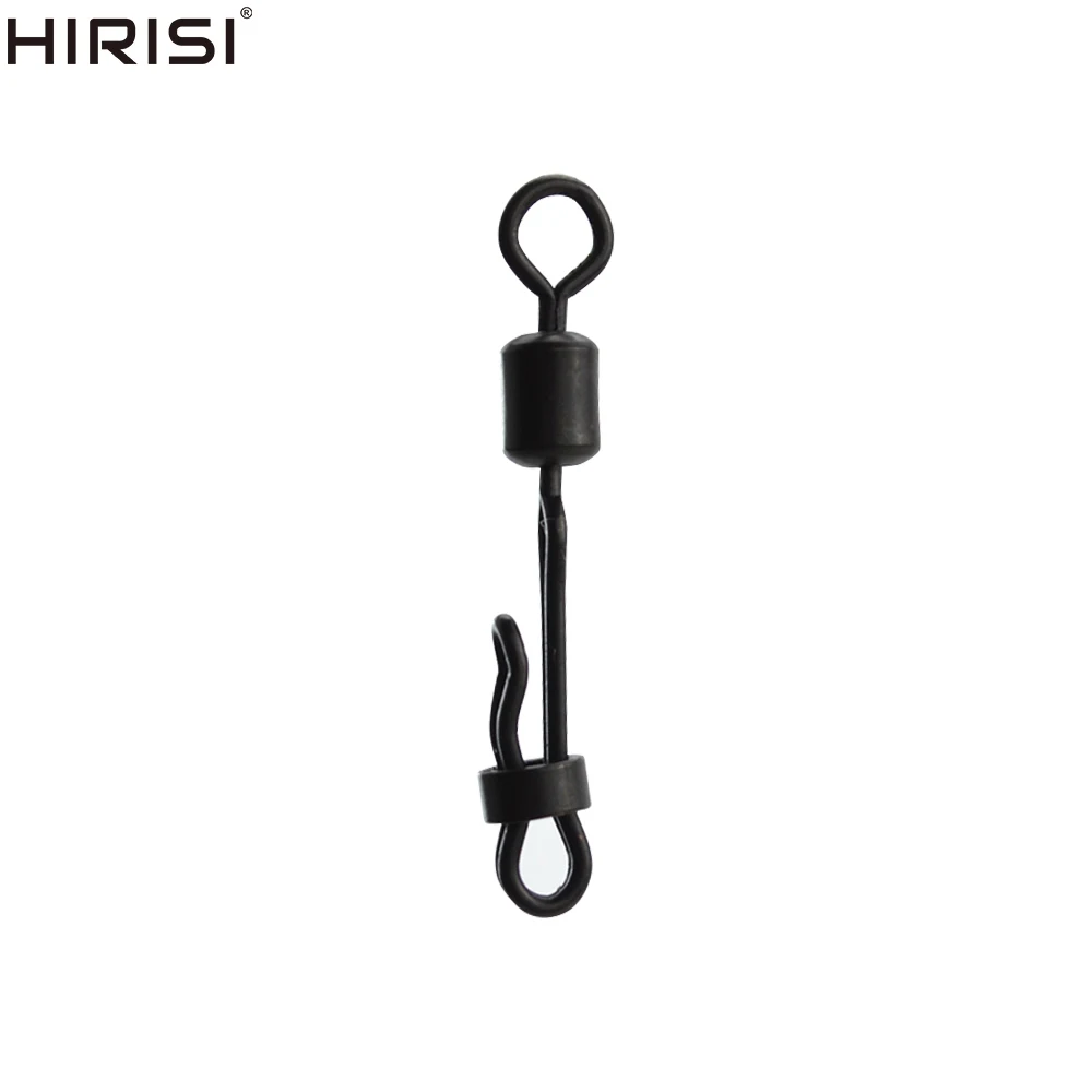 

10pcs Carp Fishing Accessories Quick Change Swivel with Clam Lock Clip Rolling Ring Connector Terminal Tackle
