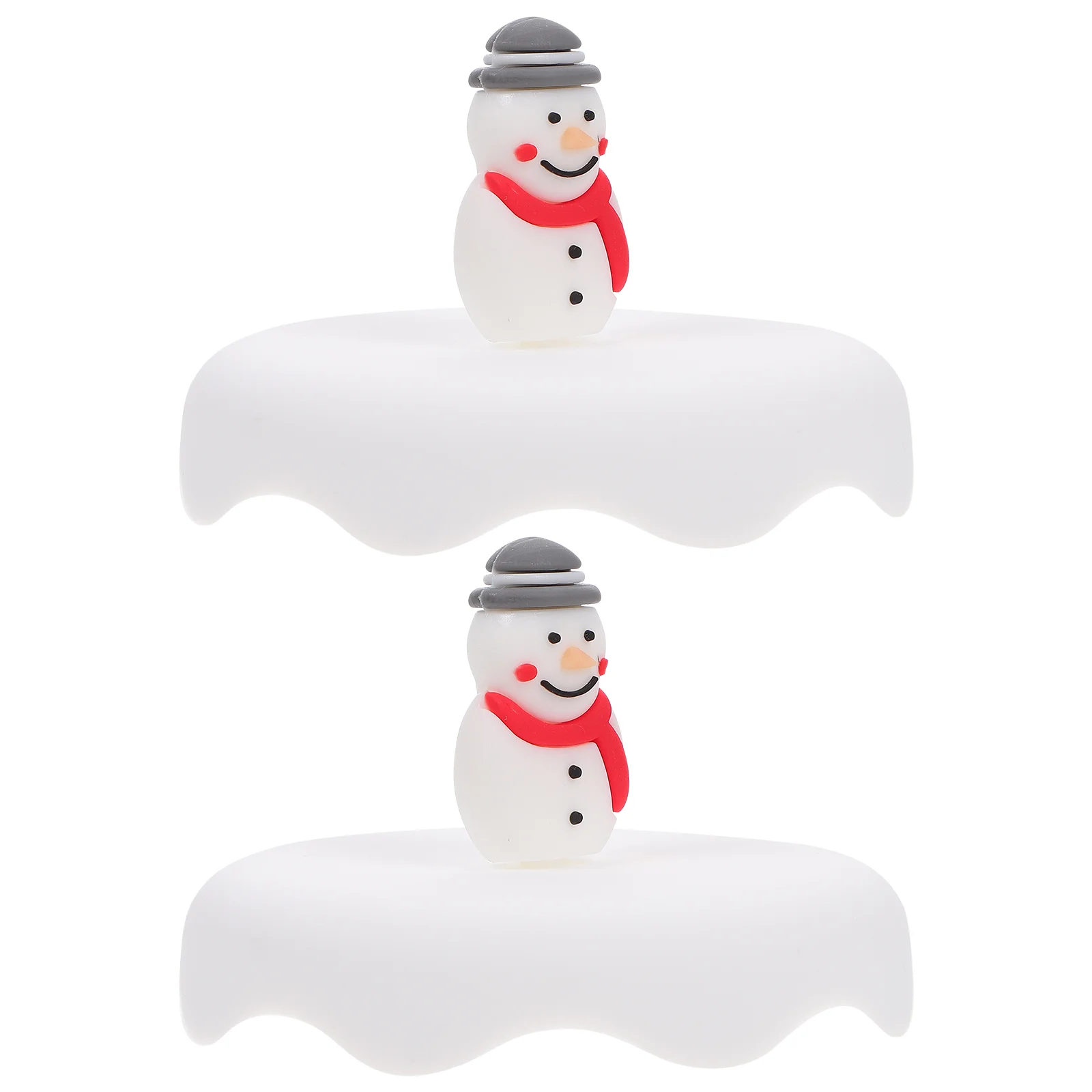 

Cup Lid Cover Mug Christmas Silicone Coffee Lids Snowman Covers Drinking Glasses Tumbler Beverage Tea Decoration