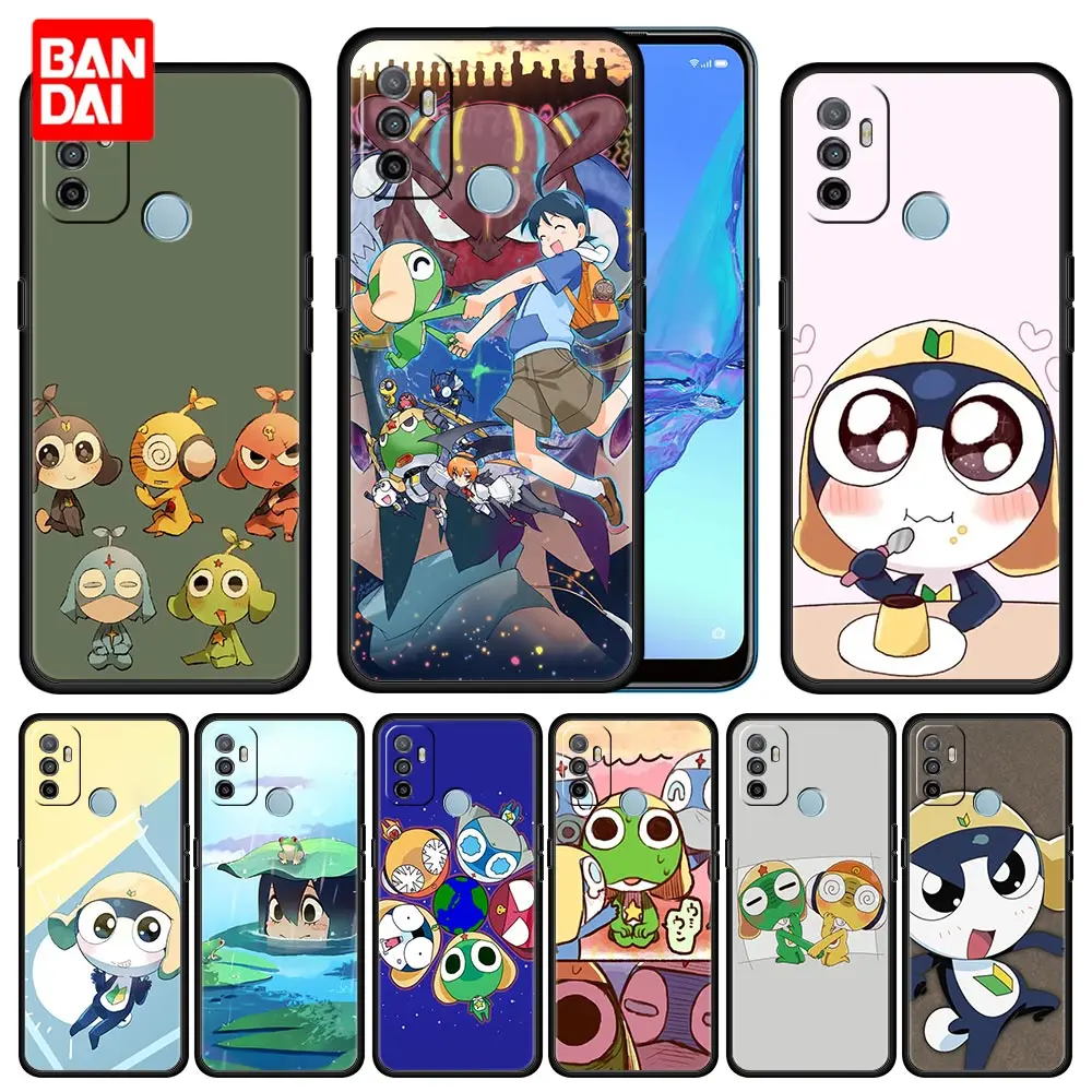 

Case for Oppo A3s A5s A9 A15 A31 A53 A52 A54 A74 A93 A94 F19 Pro 4G 2020 Shell Phone Shockproof Thin Cartoon Keroro Frog Anime