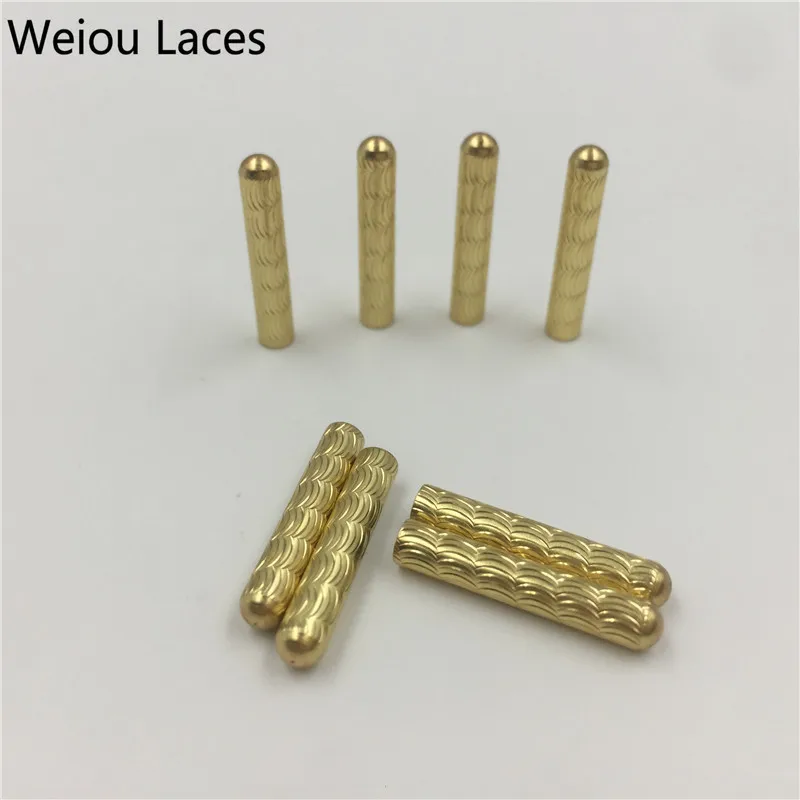 Weiou(100Pcs/25sets) Hot Gold Black Shoelace Aglets 4.0x22mm Seamless Sneaker Kits Repair Shoestring Accessory Clothes Tips DIY