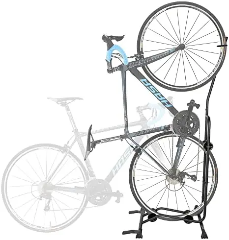 

Upright Bike Stand - Premium Quality Vertical & Horizontal Adjustable Bicycle Floor Parking - Safe & Secure for Storing Road bi