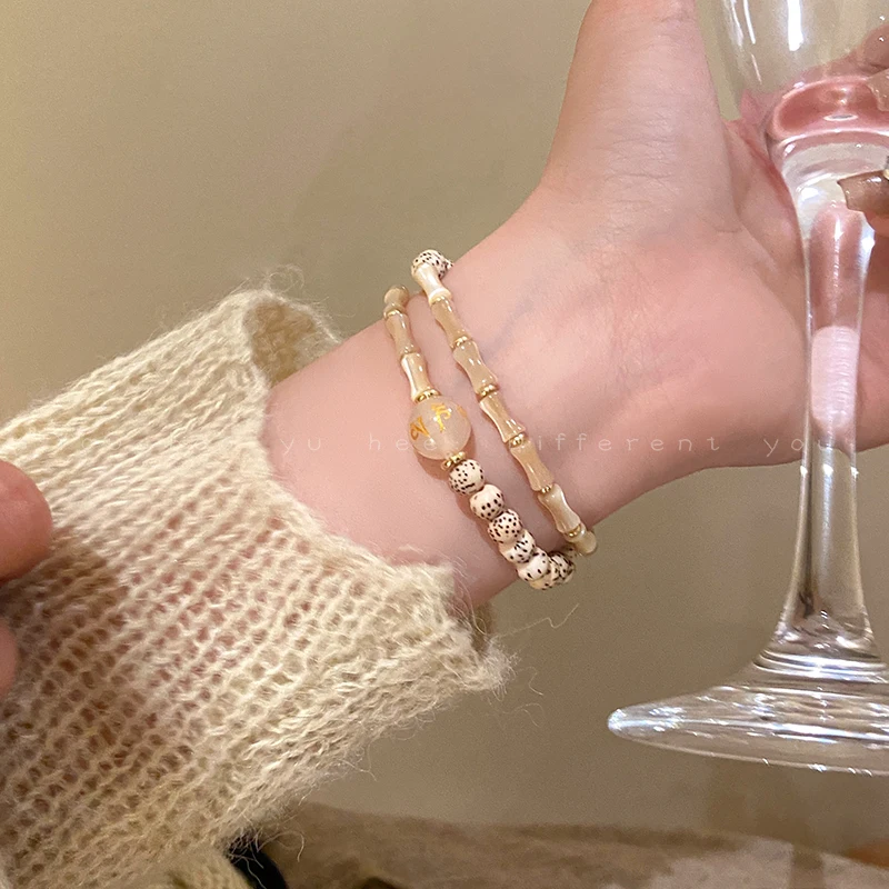 e sześć słów bransoletka z koralików Mantra dla kobiet - nowa biżuteria warstwowa w stylu chińskim.