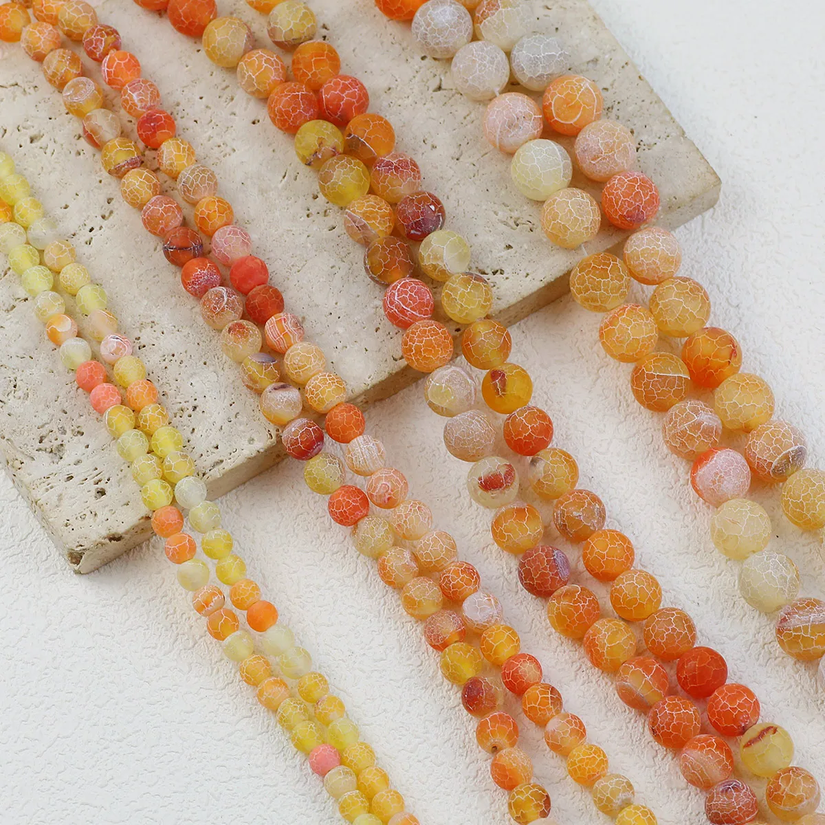 Круглые бусины из агата с отверстиями 15 дюймов нить 6 8 10 12 мм