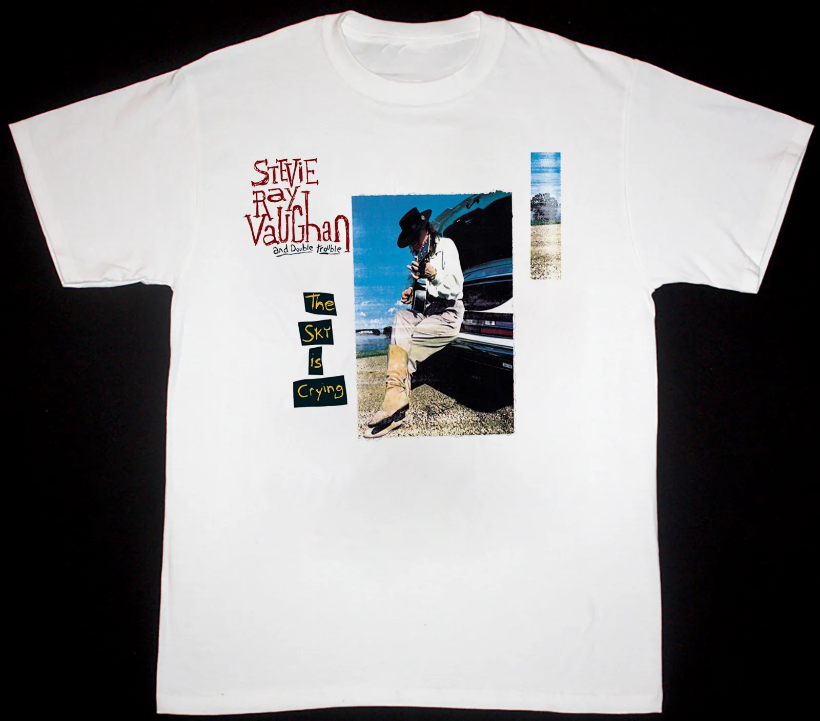 Рубашка Sky Is Crying STEVIE RAY VAUGHAN белая унисекс размер S-5XL CC3630