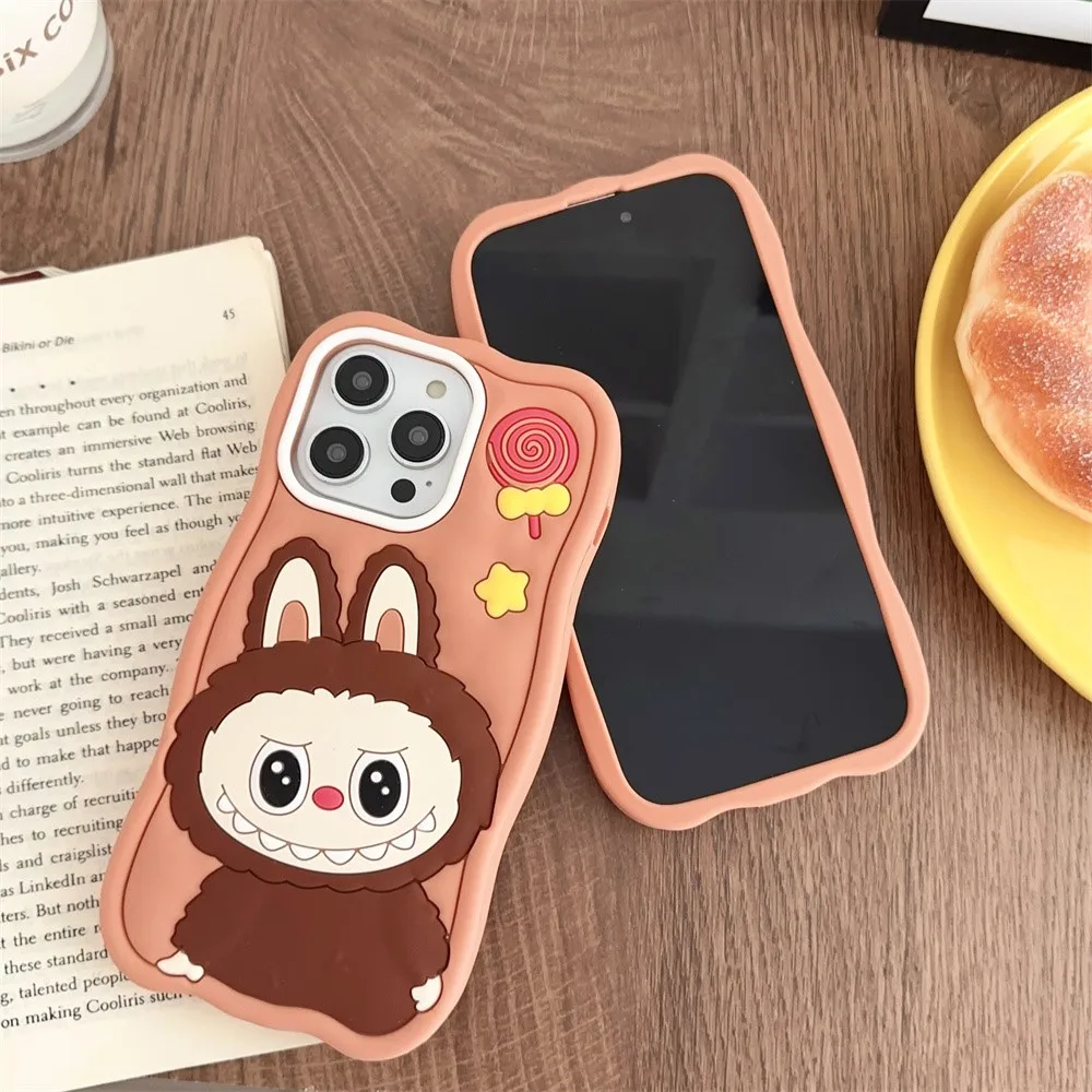 Чехол для телефона 3D Labubu iPhone 15 promax 14 13 12 Pro 11 X Xs Max 7 8 Plus 6 6s новый милый мягкий