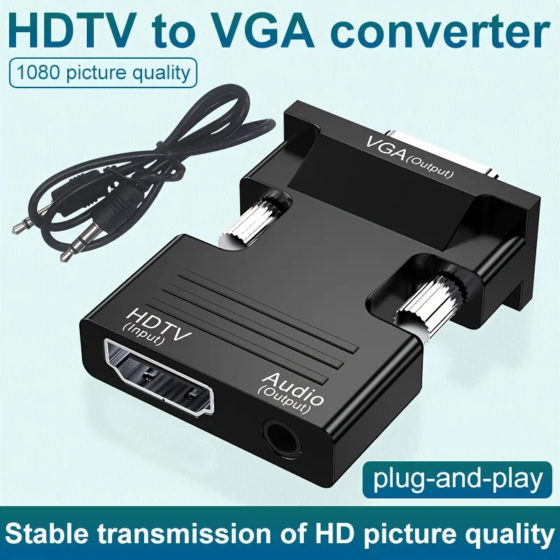 Позолоченный адаптер Hdmi к Vga папа-мама для настольного компьютера ноутбука