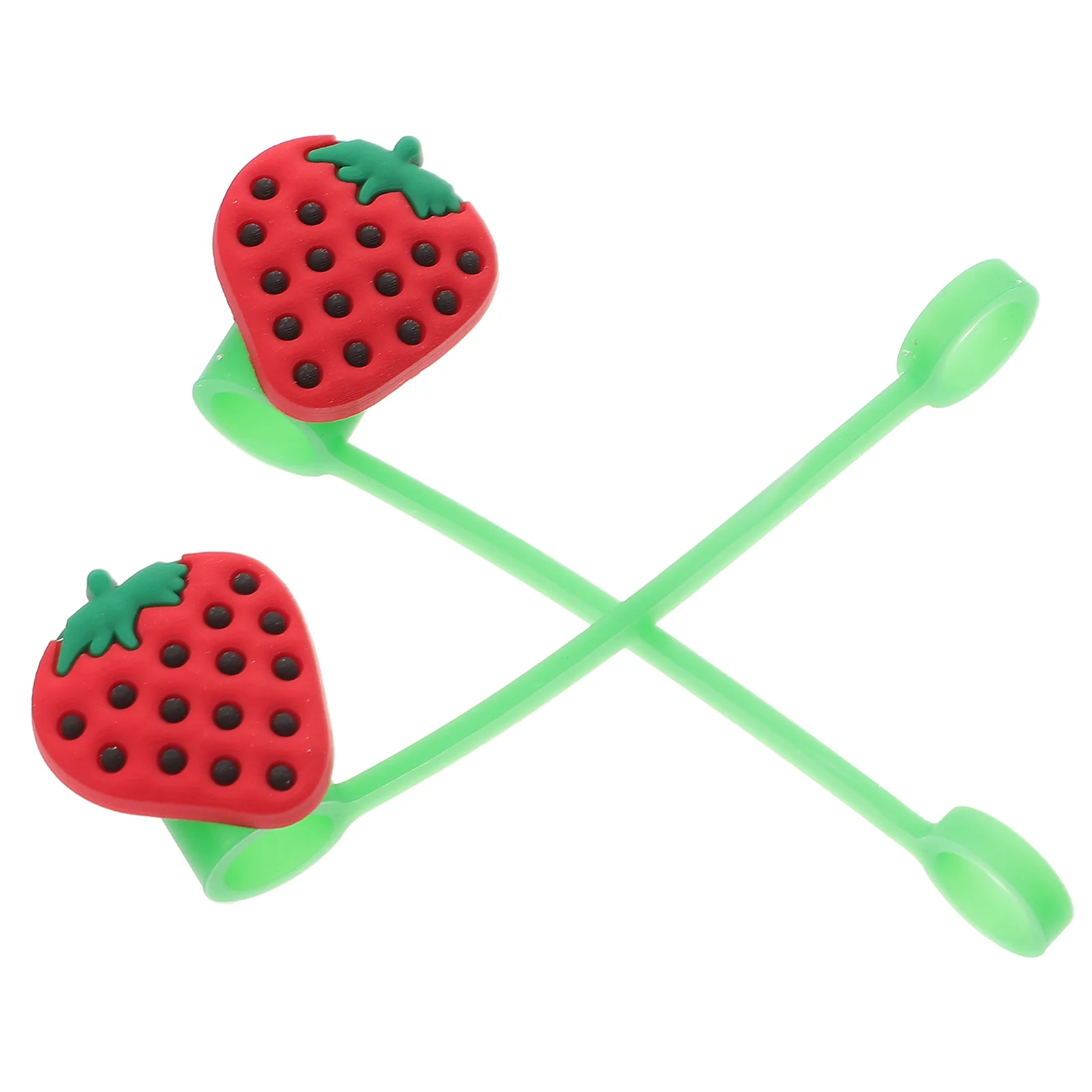 

2pcs Party Decorations Straws Cartoon Straw Cover Straw Covers Straw Topper Strawberry Shape Straw Lids