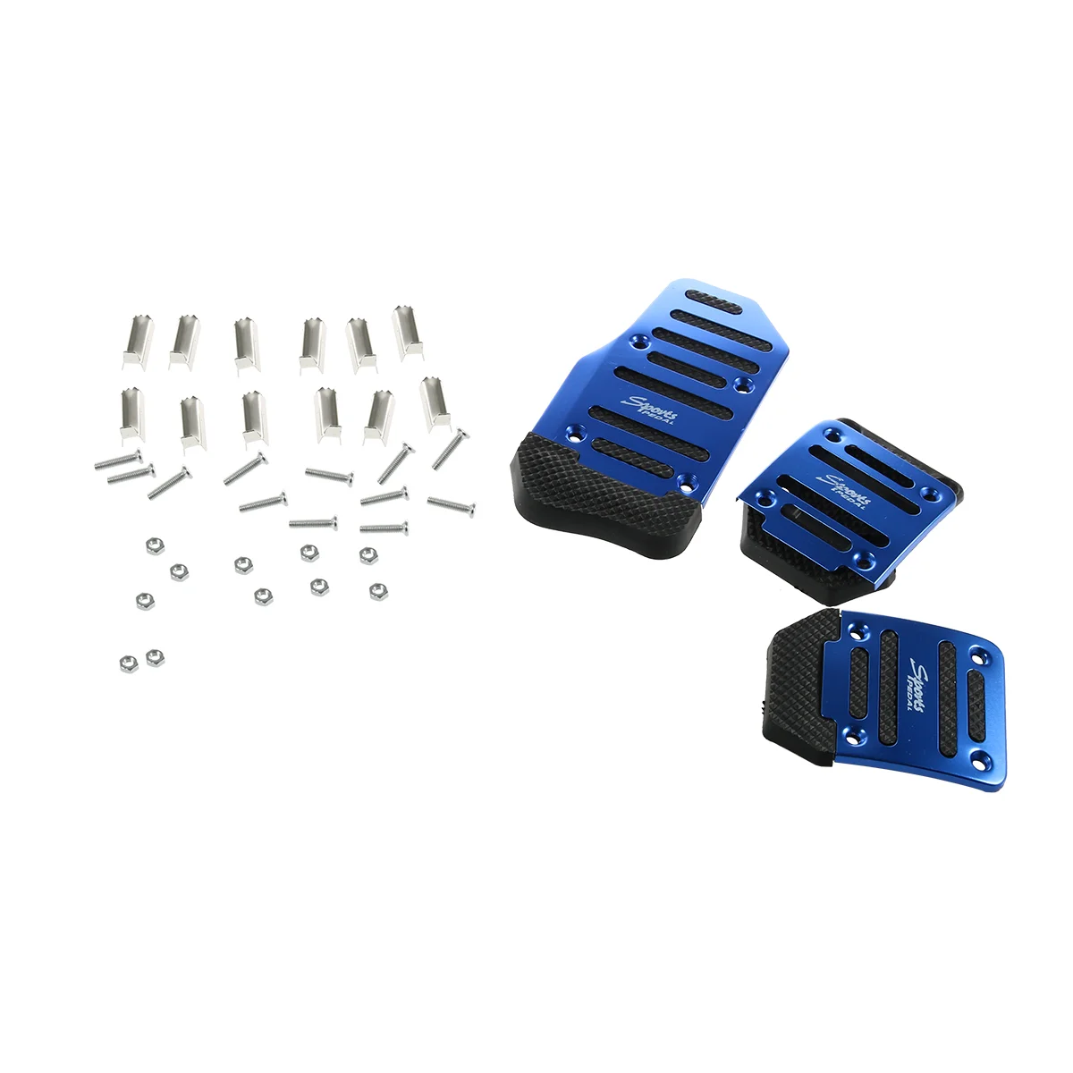 

3 Pcs Car Stands Pedal Covers Clutch Pedal Extension Metal Stand Blue Racing Sports Pedals Pad Nonslip Pedal Cover Metal Holder
