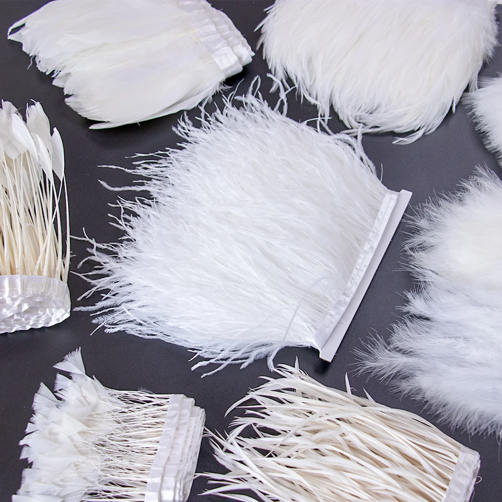 

1 метр Швейное Ремесло индейка фазан гусиное страусиное перо отделка черный белый плюмас отделка для свадебного рукоделия украшение одежды
