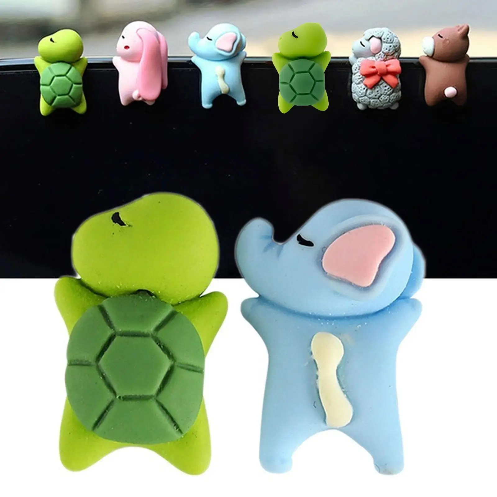 

Mini Car Ornaments Sleeping Cute Animals Resin Bear Rabbit Sheep Turtle Decoration Car Motorcycle Bike Accessories Ornament