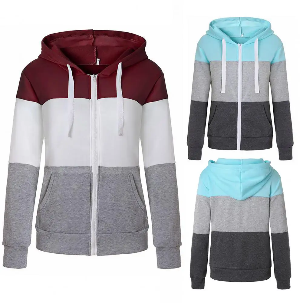 

Stylish Anti-pilling Women Spring Coat Sweatshirt Women Spring Coat Color Matching Keep Warm