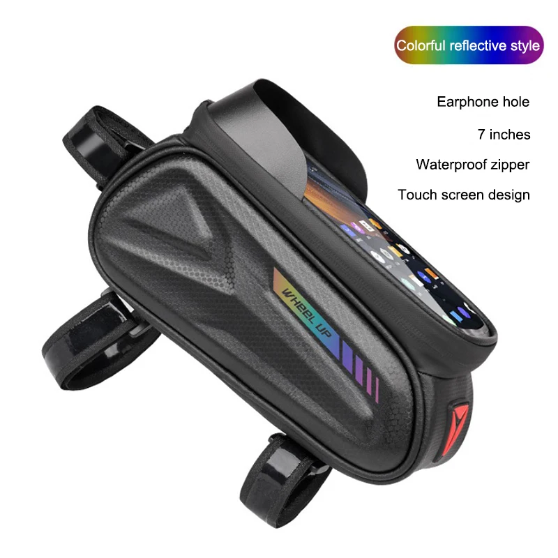 

Bike Hard Shell Bag Frame Front Tube MTB Cycling Bag Bicycle Waterproof Phone Case Holder 7 Inches Touchscreen Bag Accessories