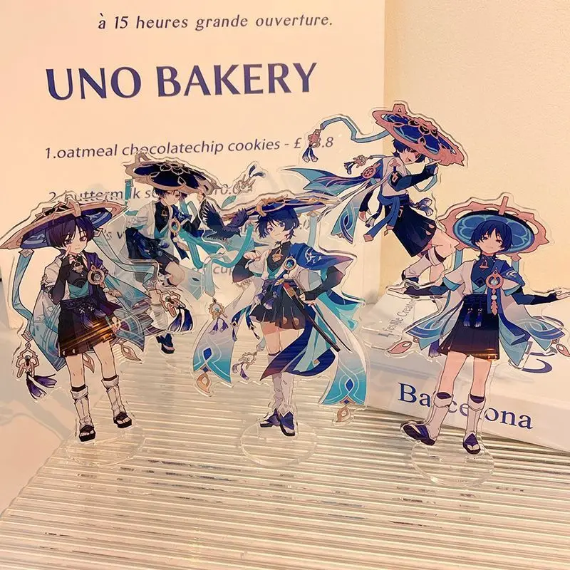 

Аниме брелок для ключей для мужчин и женщин, украшение для стола, пластины, стоя коллекция Orna, мужские аксессуары для детей, акрил, Genshin Impact