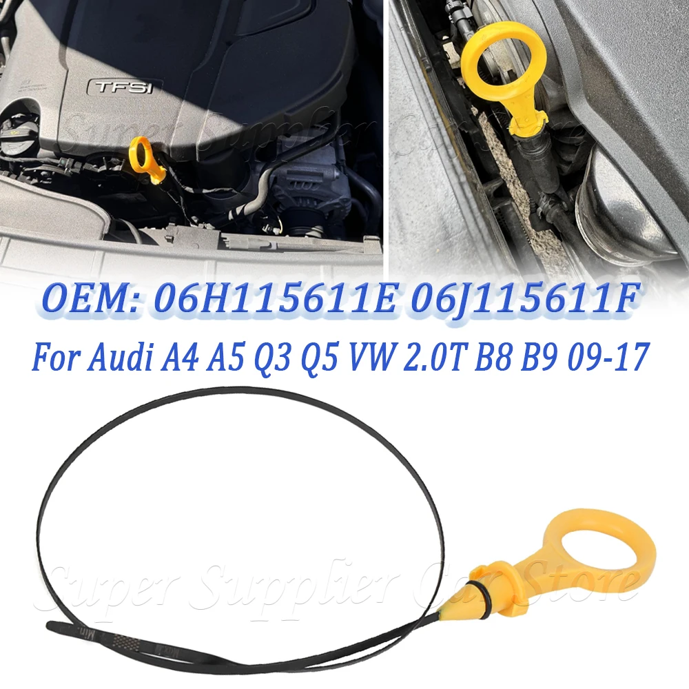 

06H115611E 06J115611F Вспомогательный щуп для измерения уровня масла двигателя для Audi A4 A5 Q3 Q5 VW 2.0T B8 B9 2009-2017