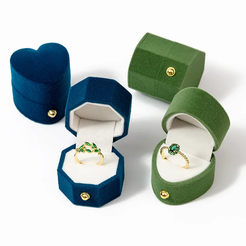 Мини-бархатная шкатулка для драгоценностей модная коробка колец в форме сердца