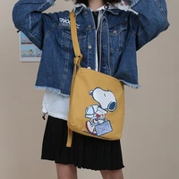 kawaii snoopys messenger bag cartoon anime student simple canvas satchel couple with the same backpack as a gift for boys girls