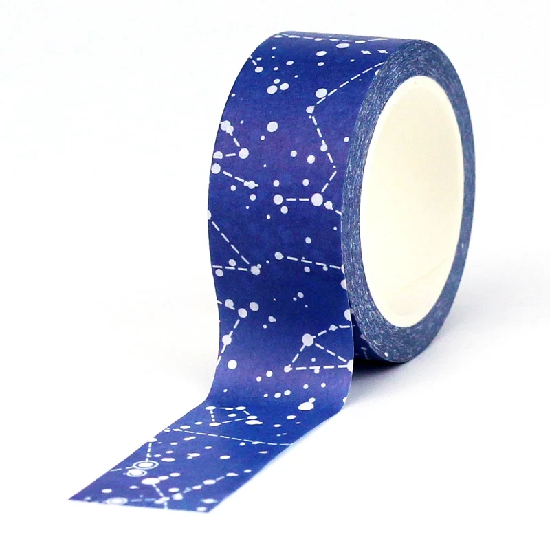 2023 NEW 1PC 10M Decor Blue Constellation Washi Tape Paper Scrapbooking Journal Adhesive Stickers Masking Tape Cute Stationery