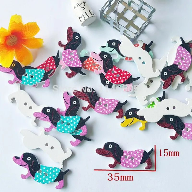 

50pcs/lot Pet dog Buttons Mixed jewelry accessory Wood Sewing Scrapbooking cartoons buttons