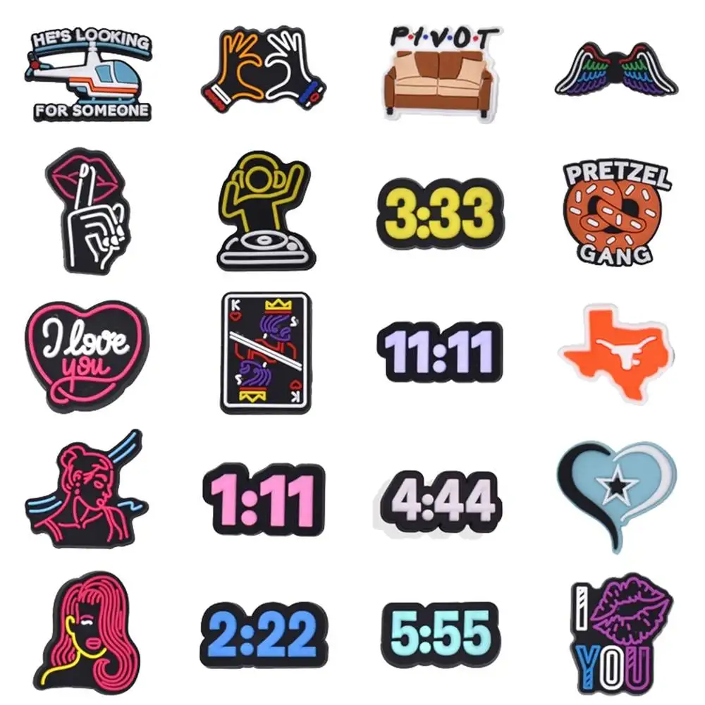 

Wholesale 1pcs PVC Shoe Accessories for Crocs Charms Punk Badge Women Sandals Buckle Kids Pins Decoration Jeans Men Party Favors