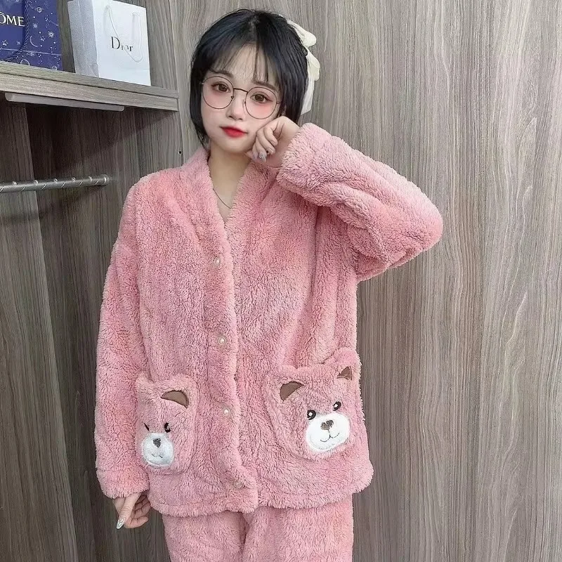 Осенне-зимние пижамы женские плотная новая одежда для дома костюм студенческая